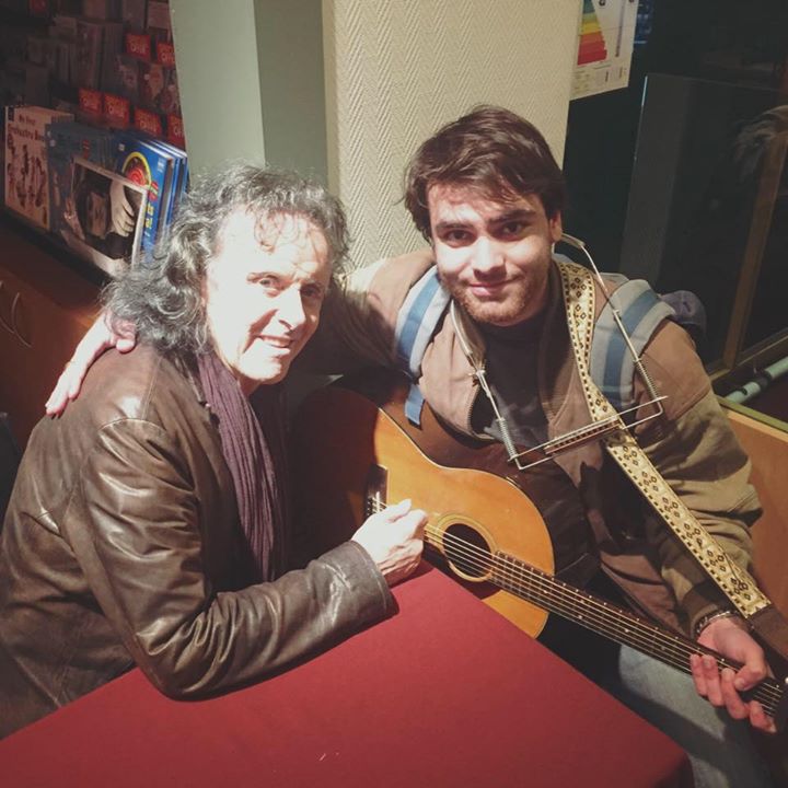 Albert Romiel meeting Donovan at the National Concert Hall, Dublin, on St. Patrick's Day 2016